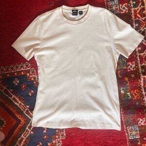 Hugo Boss Men's Cream SLIM FIT MERCERIZED T-Shirt